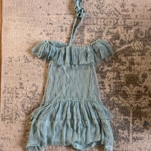 Alice + Olivia Green Midi Sundress Halter Neckline